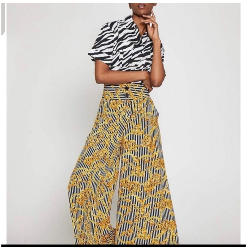 WALTER BAKER Braden Patterned Wide-Leg Pants